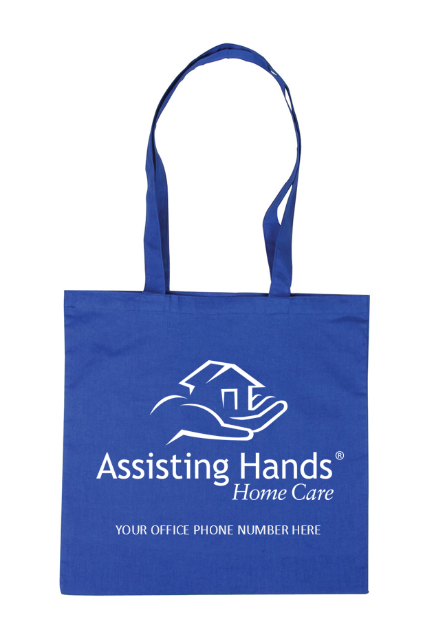 Assisting Hands Blue cotton tote bag 100 pieces- BG407
