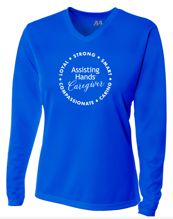 Assisting Hands Ladies Long Sleeve t-Shirt Caregiver Loyalty