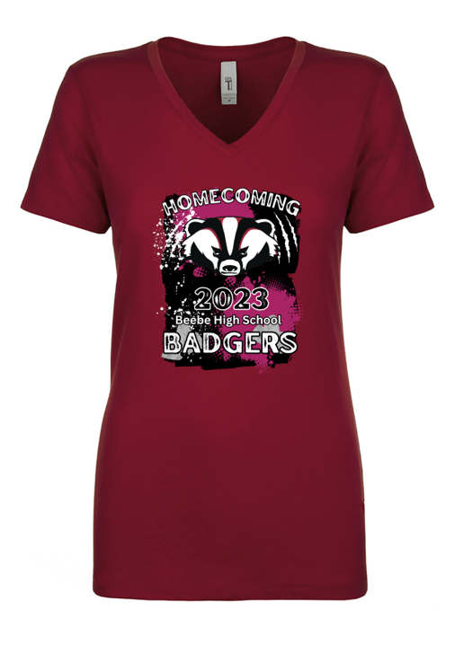 Beebe Badgers Ladies V Neck shirt - Home Coming Design