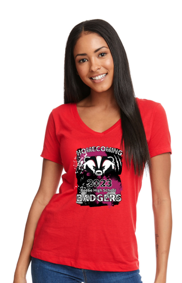 Beebe Badgers Ladies V Neck shirt - Home Coming Design