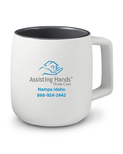 Assisting Hands -75  Prime Line 15oz Geo Square Handle Ceramic Mug - customized