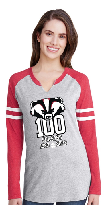 Beebe Badgers 100 Seasons Ladies Long Sleeve Jersey-3534